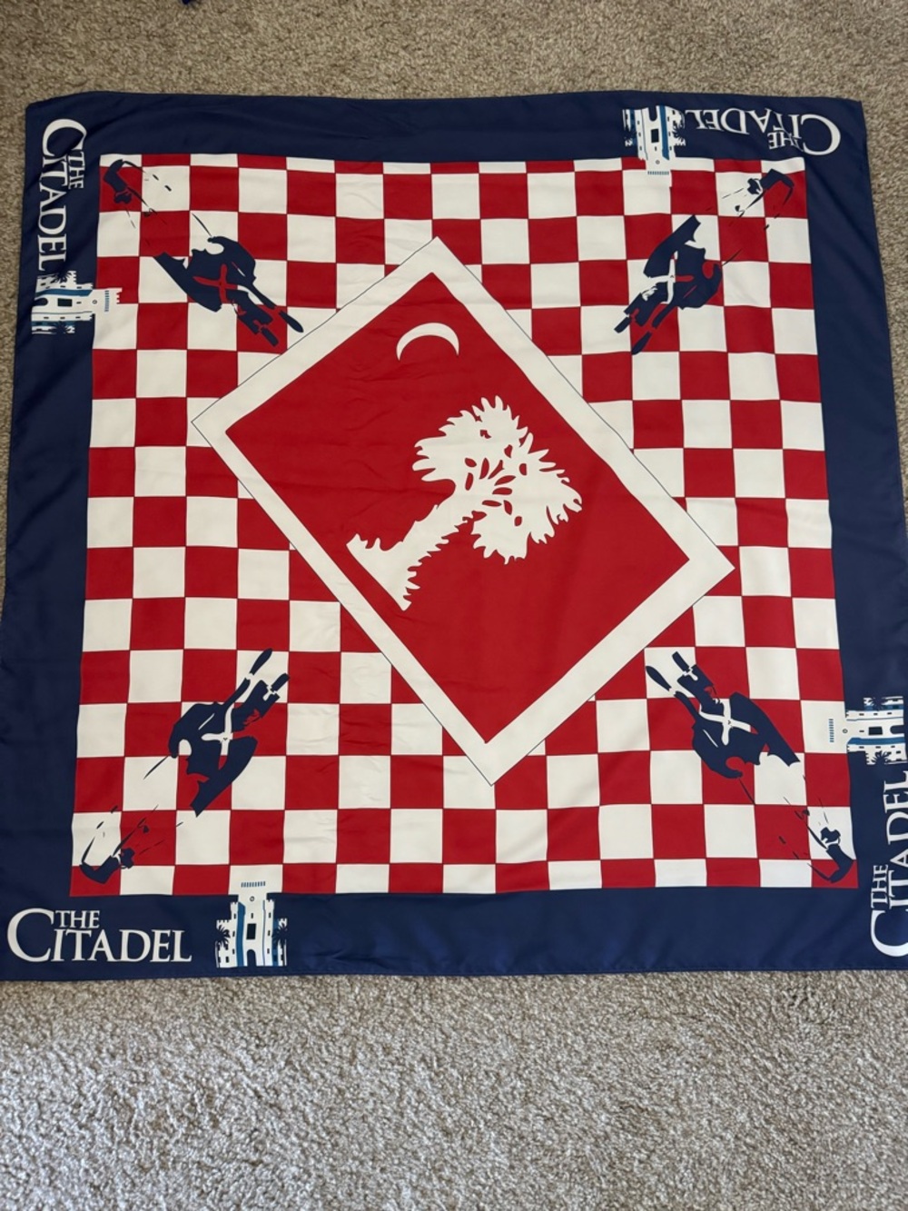 The Citadel Red & White Palmetto Check Scarf